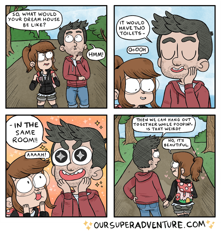oursuperadventure:  a comic about probably being TOO COMFORTABLE in each other’s
