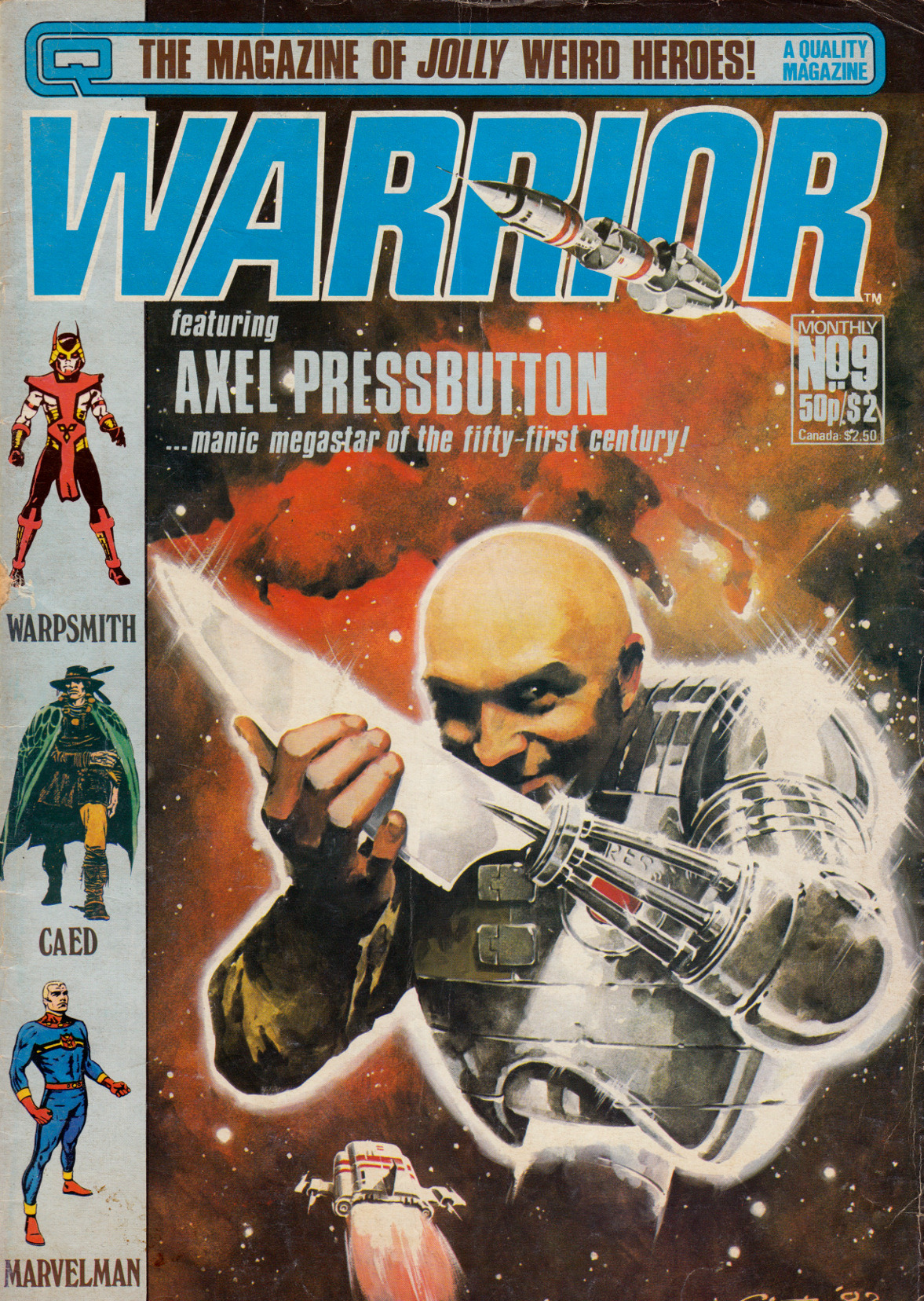 Warrior No. 9 (Quality Communications Ltd.1983). Cover art by Mick Austin.From a