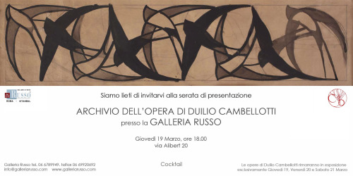 Galleria Russo presents the Archive of the Work of Duilio CambellottiThursday 19th March at 6pmat Ga