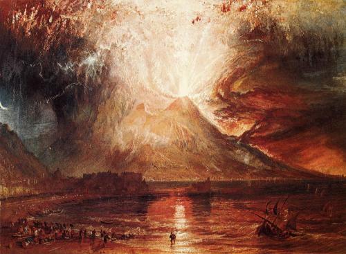artist-turner:Mount Vesuvius in Eruption, 1817, William TurnerMedium: watercolor,paper