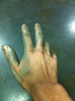 Not a clean day at work.