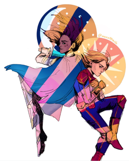 Original art by @maxatttackBrie Larson‏: Will never stop loving this ship @TessaThompson_xTessa Thom