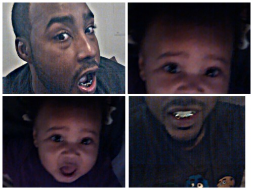 Daddy and Son Clowning
