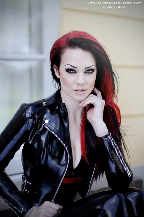 starfucked:  From last summer ✨💕 Photographer: @vickijacobson 😘 Wearing biker jacket and harness from @lacinglilith 💋👍