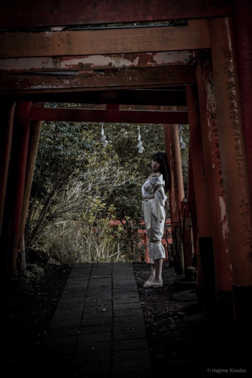 hajimekinoko:Shibari in the shrine