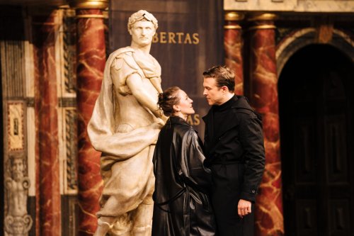 Julius Caesar pics © helen MurrayCharlotte Bate as Cassius and Jack Myers as Casca  Anna Crichl