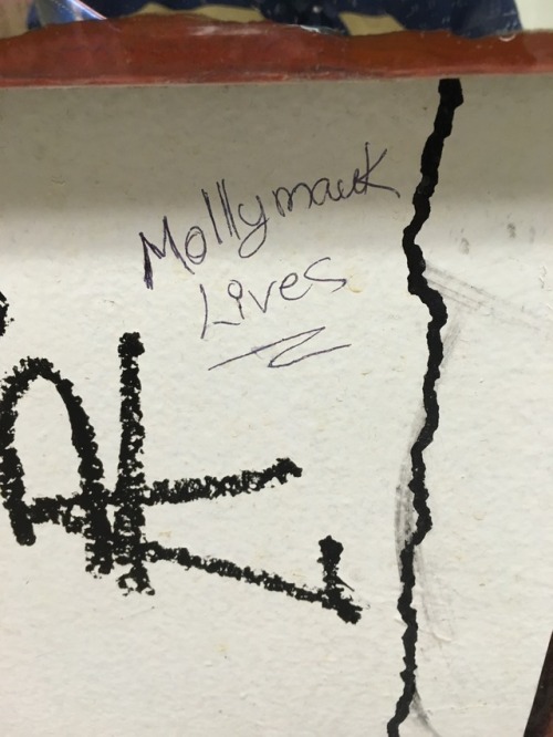 jestermollymauk:this is in the bathroom of the bar i’m at…Drunk!me might have been responsibl
