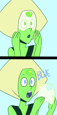 mistresspoptarts:  yesterday i just kinda thought “what if peridot had blue eyes cause her mouth is blue” and i did this in like 20 minutes idk   &lt;3 &lt;3 &lt;3