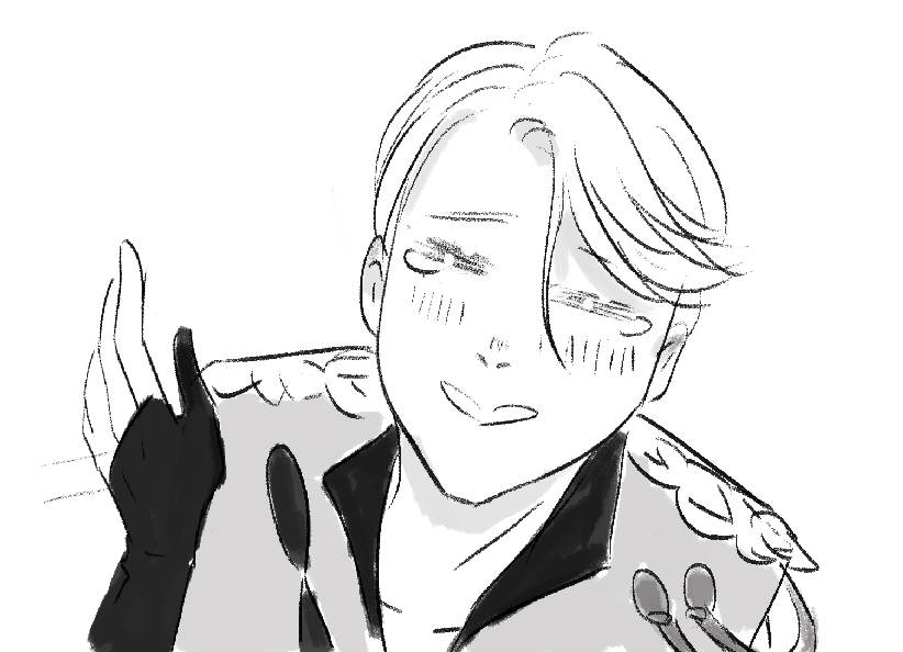 alliando:  during their duet yuri moves his arm too fast and slaps victor instead