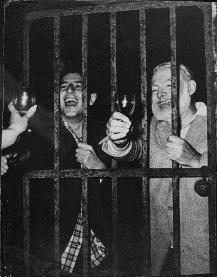 Drunk Ernest Hemingway jailed.