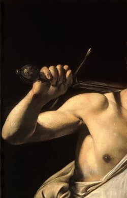 tierradentro:  Detail from Caravaggio’s “David with the Head of Goliath”, c.1607.