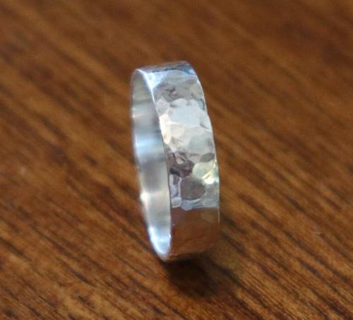 mylunajewel: Solid 925 Silver Band Hammered Textured Ring Wedding Band // My Luna JewelBea