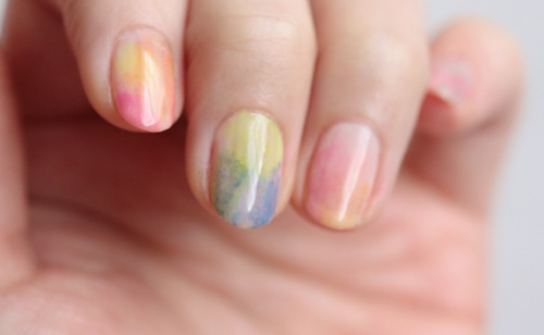 nobunnyluvsyou:  cute watercolor nail tutorial adult photos