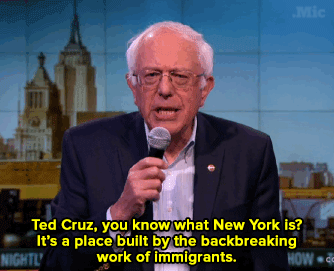 micdotcom:  Bernie Sanders teaches Ted Cruz and Donald Trump what New York values