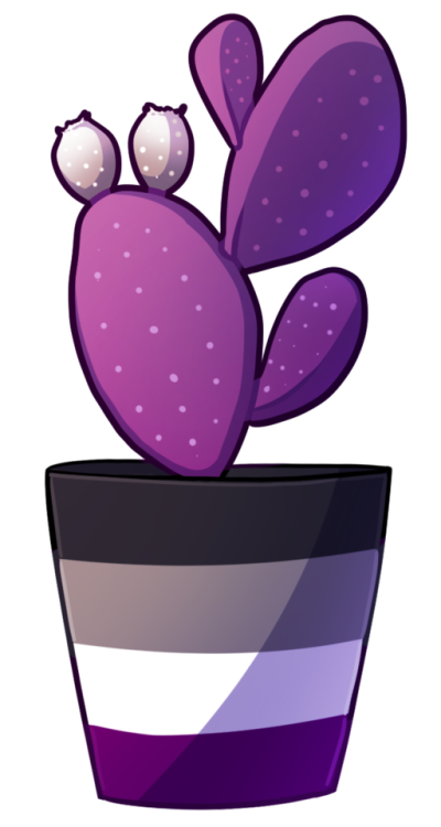 layaart: Pride cacti!!!! I originally just made the ace (cactace) and aro ones, but…..then I 