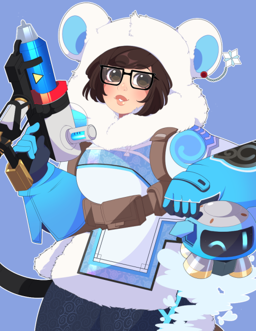 sugaryrainbow:  I like to think she has a hood & it has bear ears on it. Possible Mei print since it’s print resolution idk yet IM NERVOUS ABOUT CON STUFF I also drew her gun wrong & I’m sad about it. 