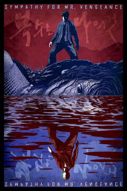 josheckert:  I recently finished a set of alternative poster art for Park Chan-wook’s “Vengeance Trilogy.” These are the full color versions. You can see the limited color set of variants here.All are available at my Society6 store.
