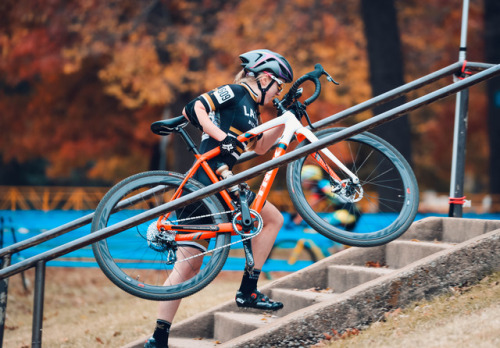 bunnyhoppingbarriers: Bridget Tooley runs the stairs at Cyntergy Hurtland (Tulsa Tough) in Tulsa, OK