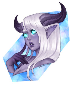 kittycatkissu:Portrait Commission of Bam’s Draenei, Byetta!