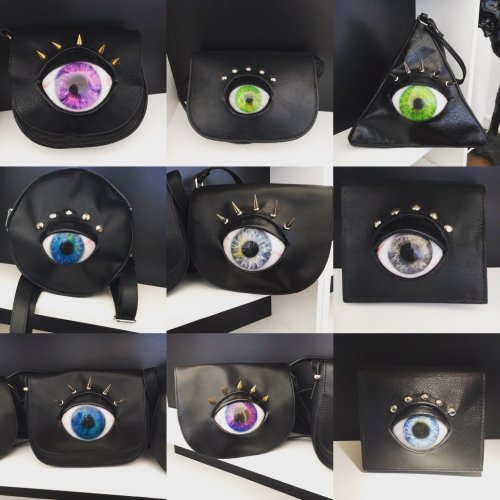 More handmade eyeball bags by Japanese special effects artist, designer, and Harajuku street snap mo
