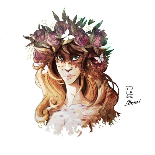 #mothernature ~awesome colors by @violabairo~ #deergirl #flowers #flowercrown #butterflies #nature #