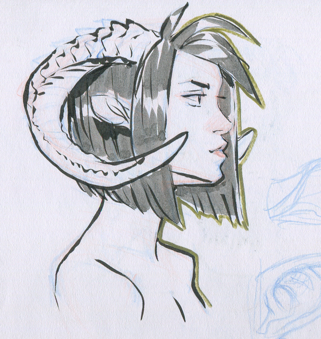 makkon:  This week’s sketchbook featuring Puckette the Faun. Trying to figure out