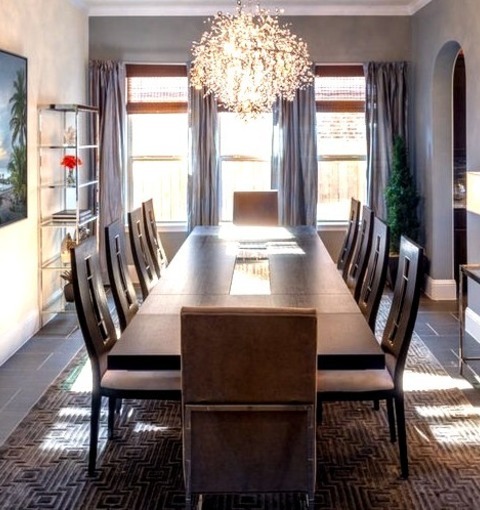 Dining Room Enclosed HoustonEnclosed Dining Room - Large Modern Ceramic Tile Enclosed Dining Room Idea