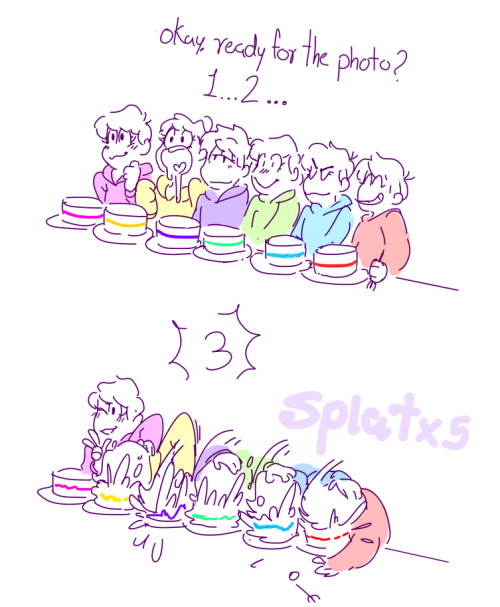 rotten-dan: Happy birthday to my shitty babies!!!a stupid comic of my favorite thing to do at a birt