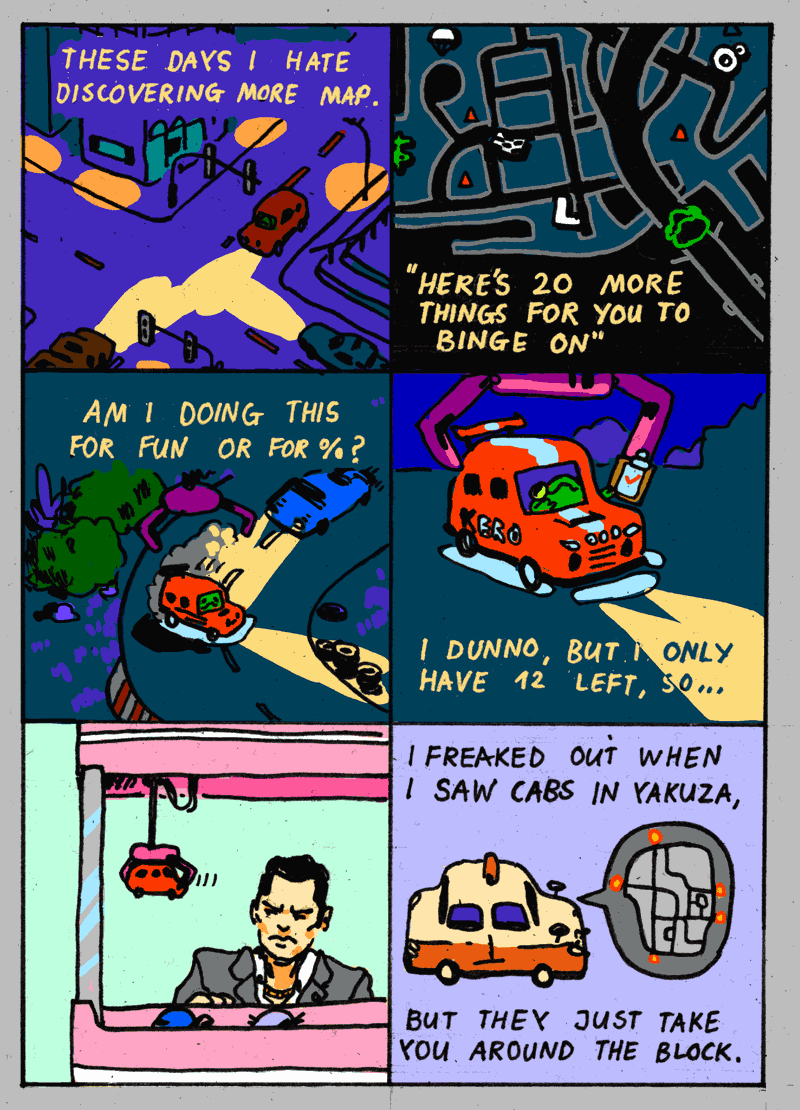 t-vk:been playing yakuza 0 recently and thinking about open world games