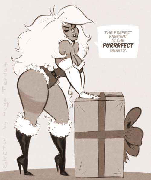   Jasper SU - Purrrfect Quartz - Cartoon PinUp Commission Sketch  Have a purrrfect