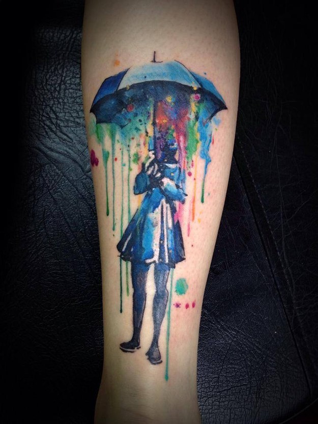 skindeeptales:  Watercolor Tattoos by Ondrash - Victor Octaviano - Russell Van Schaick