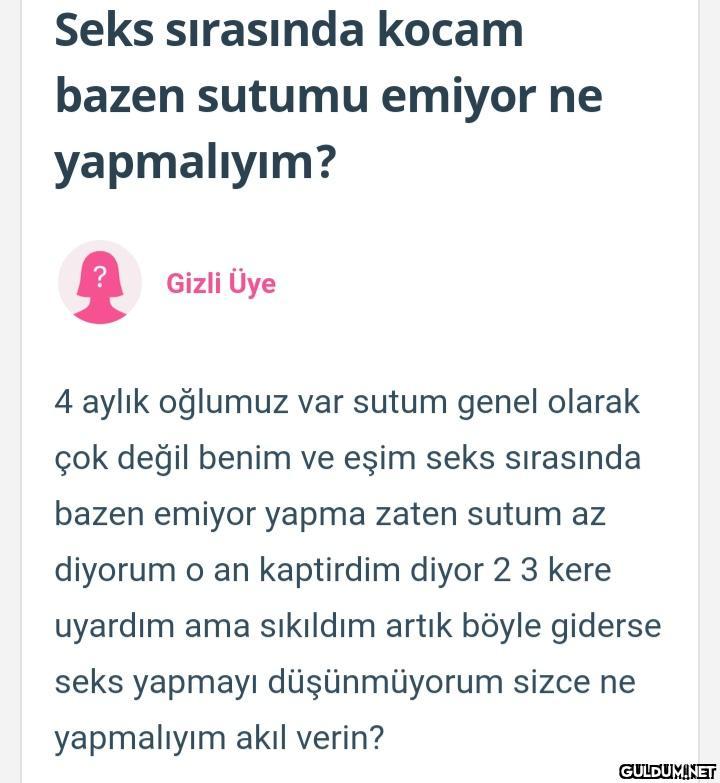 Seks sırasında kocam bazen...