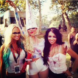 babes-of-metal:  Maria Brink + Heidi Shepherd &amp; Carla Harvey from Butcher Babies 