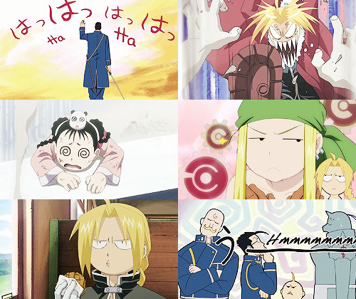 heyswishys:  fma week: day 14 (21/03/14) whatever you like↳ fma is a really serious anime and we sho