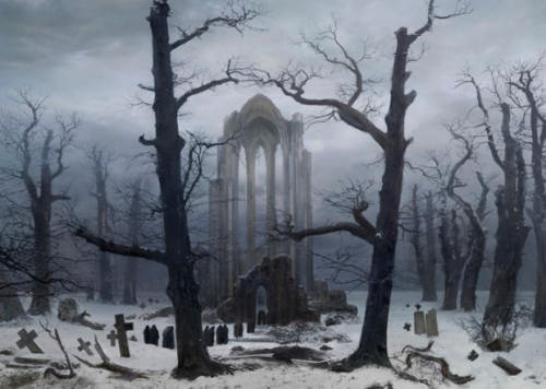 thepaintinghasalifeofitsown:Caspar David Friedrich: Monastery Graveyard, 1918