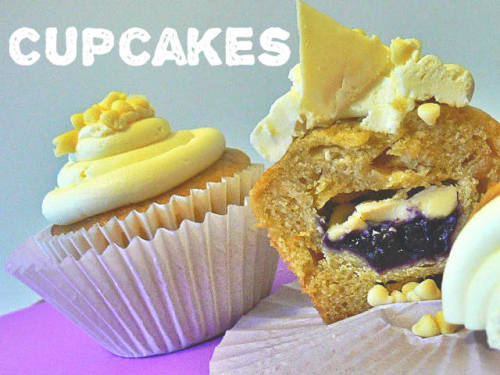 Recipe for Blueberry-White Chocolate &amp; Lemon Cupcakes credit: blomz1