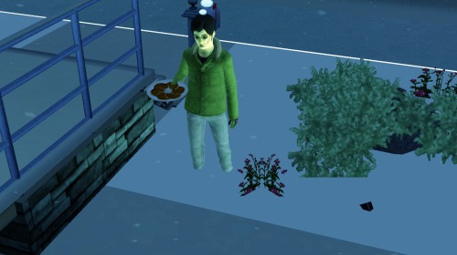 simsgonewrong: Welp. the zombie apocalypse is finally here. at least he brought pancakes