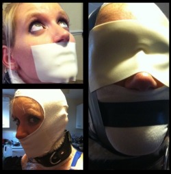 thegagproject:  #gagged #hood #collar #mummification