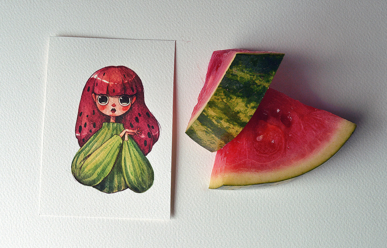 escapekit:  Fruit as Characters London-based illustrator Marija Tiurina recent personal