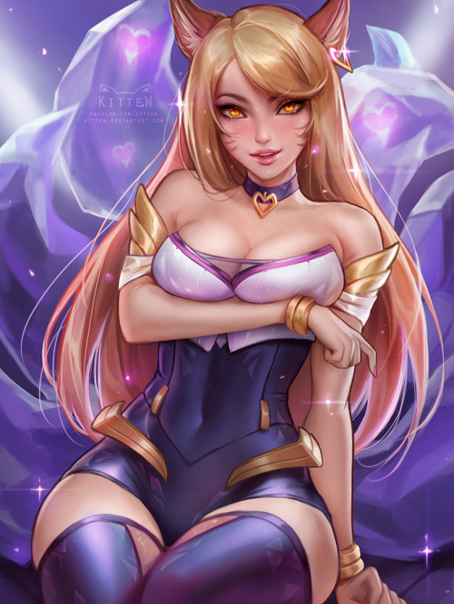 kittewart:  Hi kittens! K/DA Ahri redy to show!  For patros HQ NSFW ADULT www.patreon.com/kittew