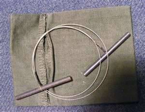 coma-kidd:  Pictured on the left is a strangulation wire, otherwise known as garrote