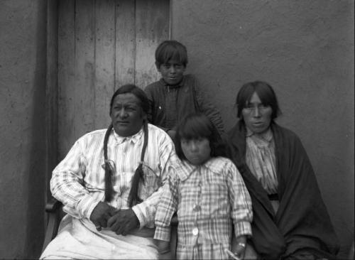 blondebrainpower:Portrait of a Native American (Taos Pueblo) family, a woman, a boy, a girl, and a man identified as Antonio Romero. 1910′s.