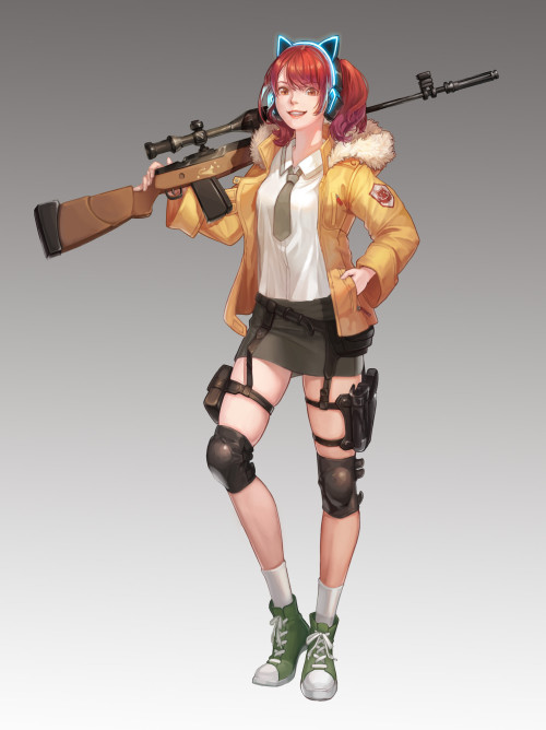 Sniper girl Jiwon Kim https://www.artstation.com/artwork/R3qPmv