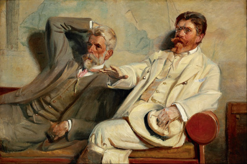 19thcenturyboyfriend:Art Critics (1906), Michael Peter Ancher