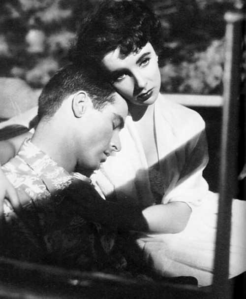 wehadfacesthen:Montgomery Clift and Elizabeth Taylor in A Place in the Sun  (George Stevens, 1951)