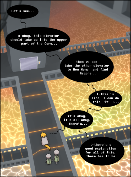 zarla-s:  [Previous]Uh oh.Sans is going over every cruel thing Gaster’s done to them while in the elevator, but the four specific things are:-How Gaster showed them the plates were tracking devices.-Gaster asking him how far he’d go to protect his