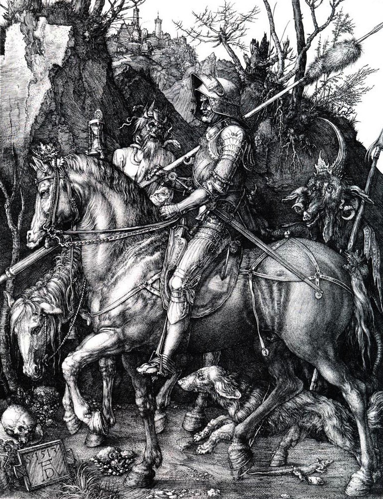 bedarkthylight:  “Knight, Death, and the Devil”, 1513–14by Albrecht Dürer