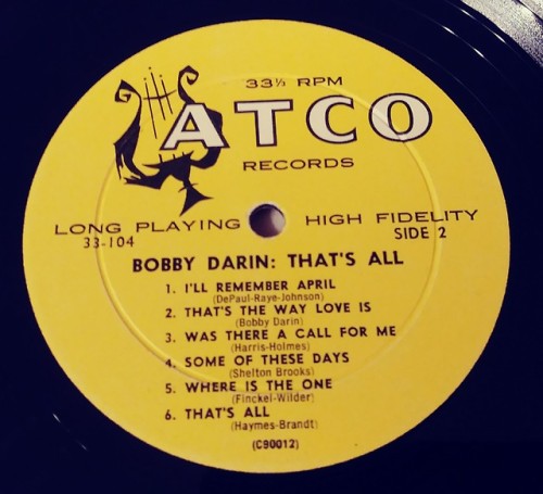 Bobby Darin - That&rsquo;s All. 1959 Atco Records. Telegraph from Sammy Davis Jr. To Bobby. Mess