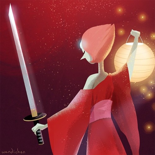 #Pearl the #samurai. So excited for the #StevenUniverse reboot! #7daysofcolor #art #painting