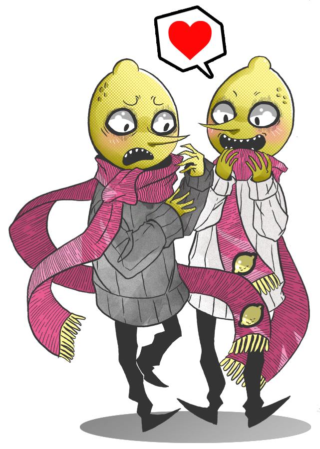 onlyavideogame:  PB made them some matching scarves… or something…  I dunno. 